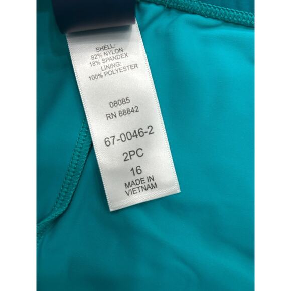 Kim Gravel x Swimsuit For All Womens Blue Rainbow Stripe Tankini Shorts Size 16 - Picture 6 of 9